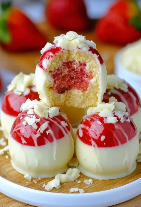 Best White Chocolate Strawberry Cheesecake Bites Recipe Homemade White Chocolate Strawberry Cheesecake Bites Easy White Ch...