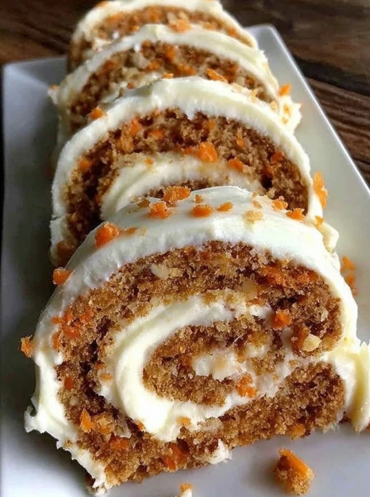 Carrot Cake Roll with Cream Cheese Frosting Filling