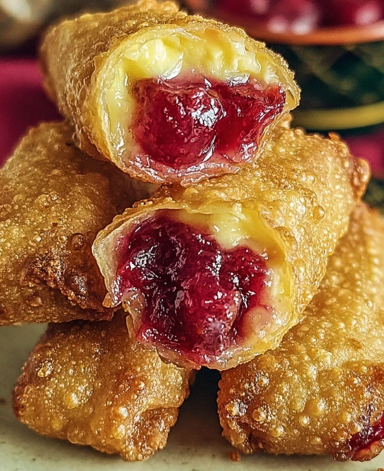 Cherry Cheesecake Egg Rolls