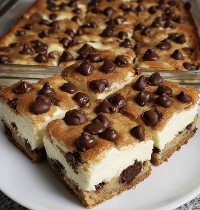 Chocolate Chip Cookie Cheesecake Bars