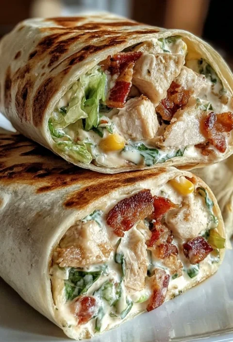 Crunchy Bacon Chicken Ranch Wrap Recipe Best Bacon Chicken Ranch Wrap Low Calorie Bacon Ranch Chicken Wrap Gluten Free Cru...