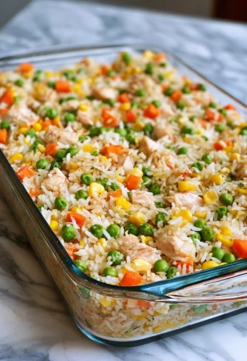 Dump And Bake Fried Rice Recipe Easy Dump And Bake Fried Rice Healthy Dump And Bake Fried Rice Vegetarian Dump And Bake Fr...