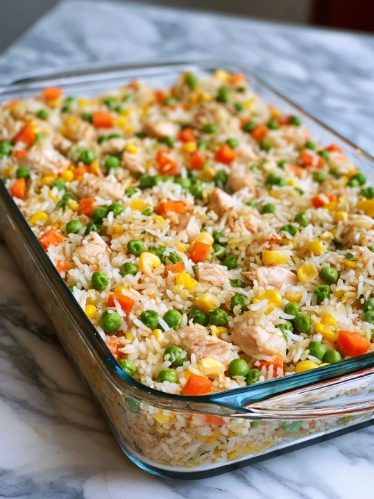 Dump And Bake Fried Rice Recipe Easy Dump And Bake Fried Rice Healthy Dump And Bake Fried Rice Vegetarian Dump And Bake Fr...