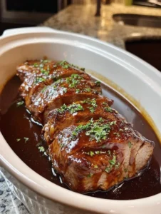 Slow Cooker 3-Ingredient Maple Dijon Pork Tenderloin