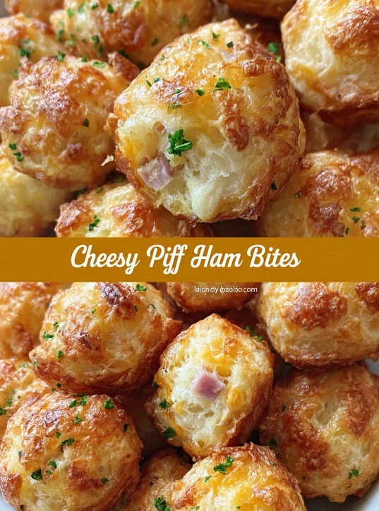 Baked Cheddar Ham Puffs