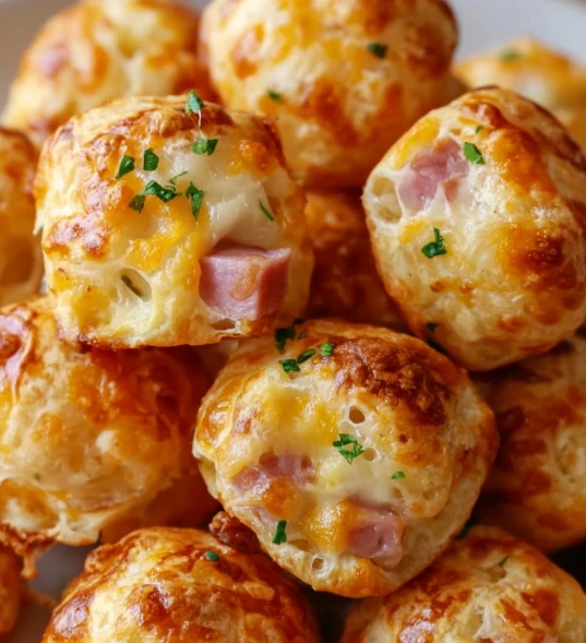 Baked Cheddar Ham Puffs