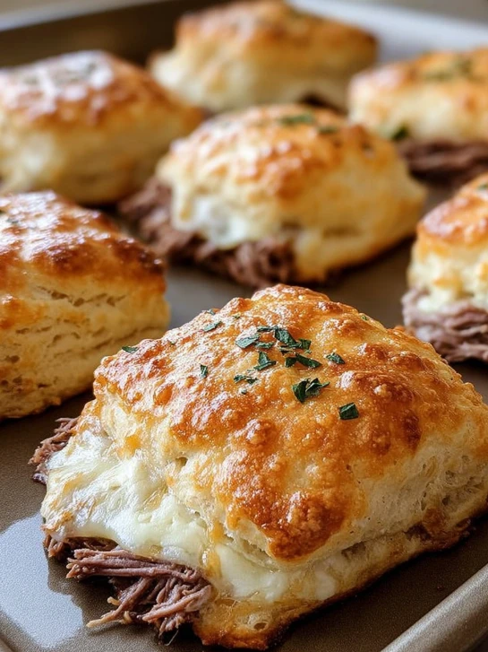 Easy Baked French Dip Biscuits Recipe Homemade French Dip Biscuit Appetizers Cheesy French Dip Biscuit Sliders How To Make...