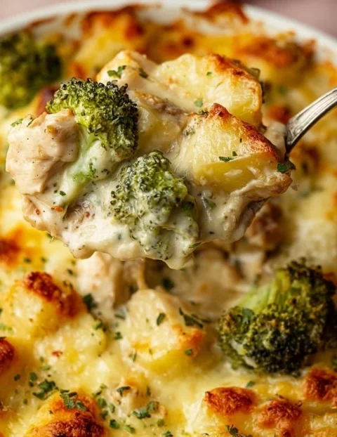 Easy Baked Potato Chicken Broccoli Casserole Recipe Healthy Chicken Broccoli Potato Bake Gluten-free Chicken And Potato Ca...