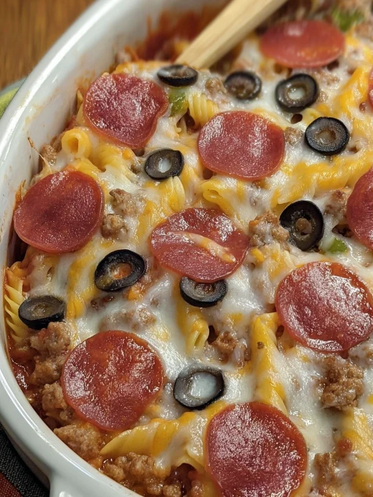 Easy Cheesy Pepperoni Pizza Casserole Recipe Best Cheese For Pepperoni Pizza Casserole Homemade Pepperoni Pizza Casserole ...