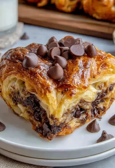 Easy Chocolate Croissant Breakfast Bake Recipe Best Chocolate Croissant Casserole Ideas Make Ahead Chocolate Croissant Bak...