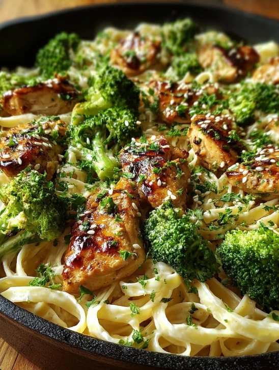 Easy Creamy Garlic Chicken Alfredo Recipe Best Broccoli Chicken Fettuccine Alfredo Weeknight Garlic Chicken Alfredo With B...
