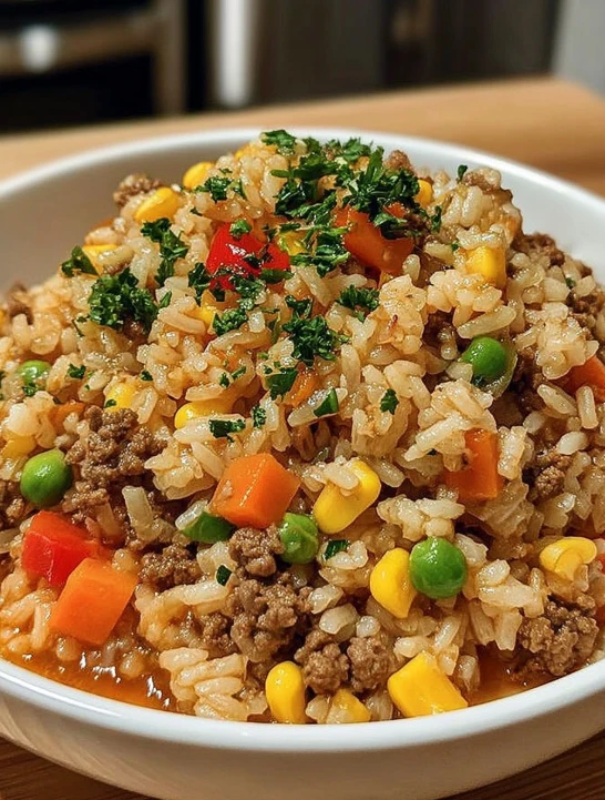 Easy Hamburger Rice Casserole