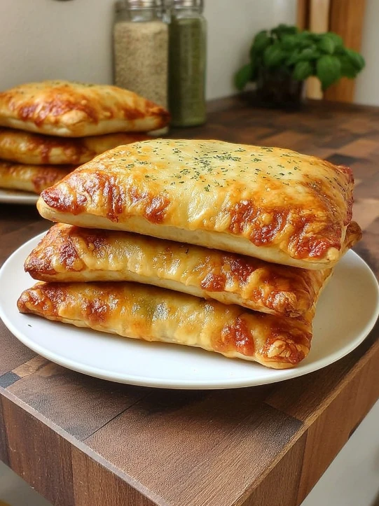 Homemade cheesy pizza pockets recipe
