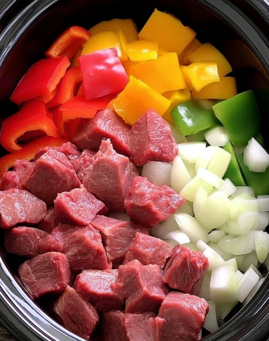 Easy Slow Cooker Pepper Steak Recipe Healthy Slow Cooker Pepper Steak Best Cuts For Slow Cooker Pepper Steak Gluten-free S...