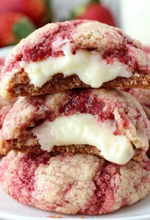 Easy Strawberry Cheesecake Cookies Recipe Homemade Strawberry Cheesecake Cookies Gluten-free Strawberry Cheesecake Cookies...
