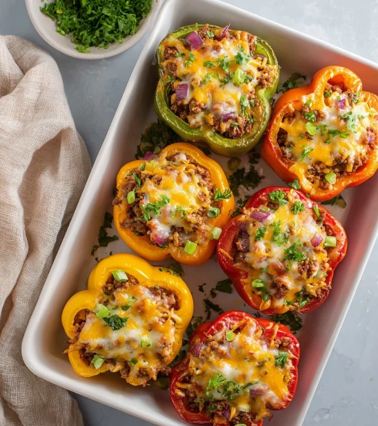 EASY STUFFED BELL PEPPERS