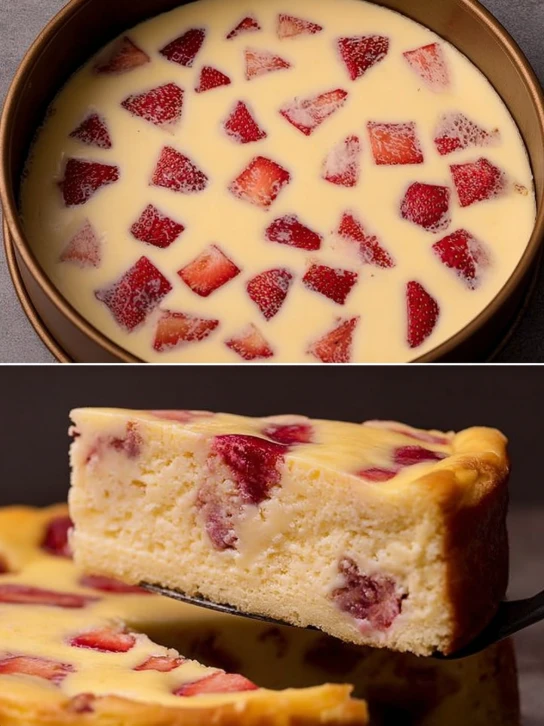Flourless Protein Cake with Strawberries