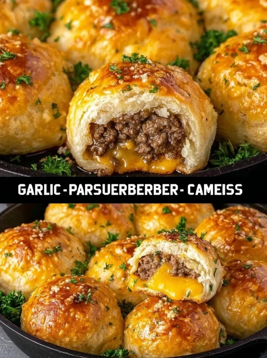 Garlic Parmesan Cheeseburger Bombs