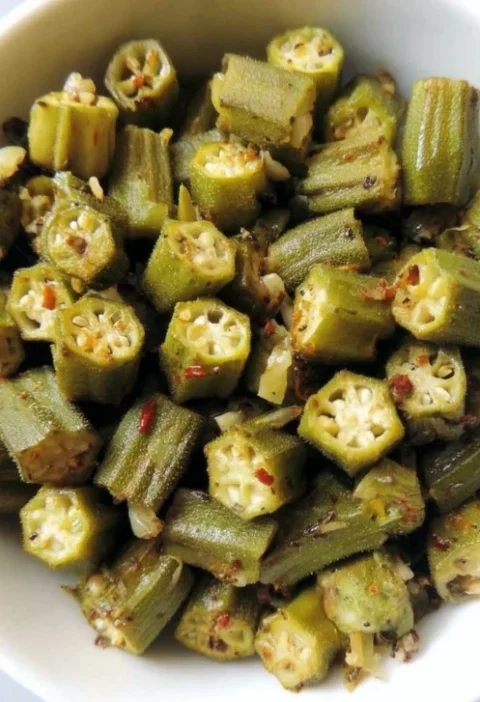 Garlic Roasted Okra Recipe Easy Garlic Roasted Okra Best Spices For Garlic Okra Frozen Garlic Roasted Okra Baked Garlic Ok...