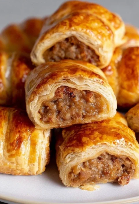 Homemade French Onion Sausage Rolls Recipe Best Cheese For French Onion Sausage Rolls Easy French Onion Sausage Rolls Baki...