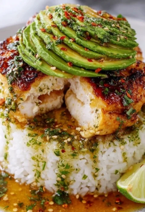 Honey Lime Chicken Recipe Avocado Rice Stack Cooking Tips Creamy Avocado Rice And Chicken Tender Honey Lime Chicken Ideas ...