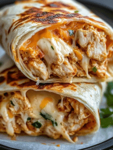 Cheesy Garlic Chicken Wraps