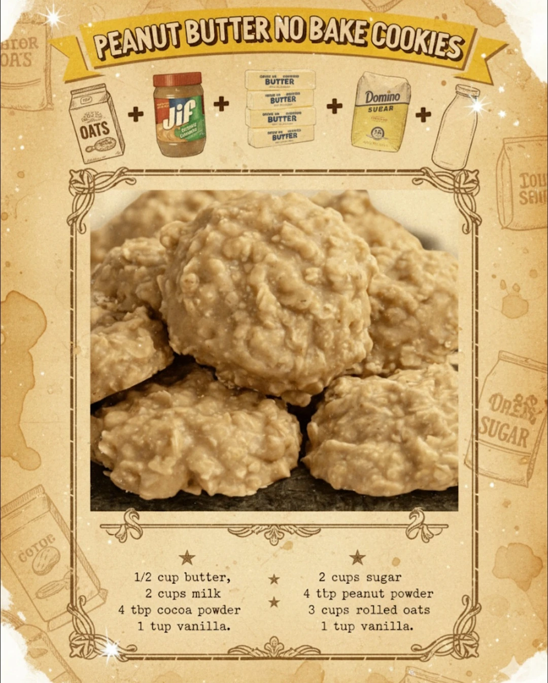 PEANUTBUTTER NO BAKE COOKIES