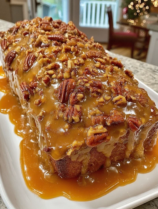 Pecan Butter Poundcake with Apricot Lemon Glaze