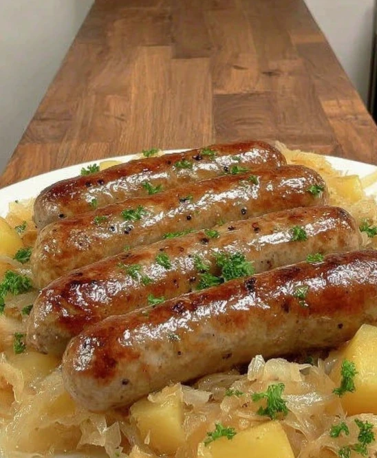 Polish Sausage, Sauerkraut, and Potatoes