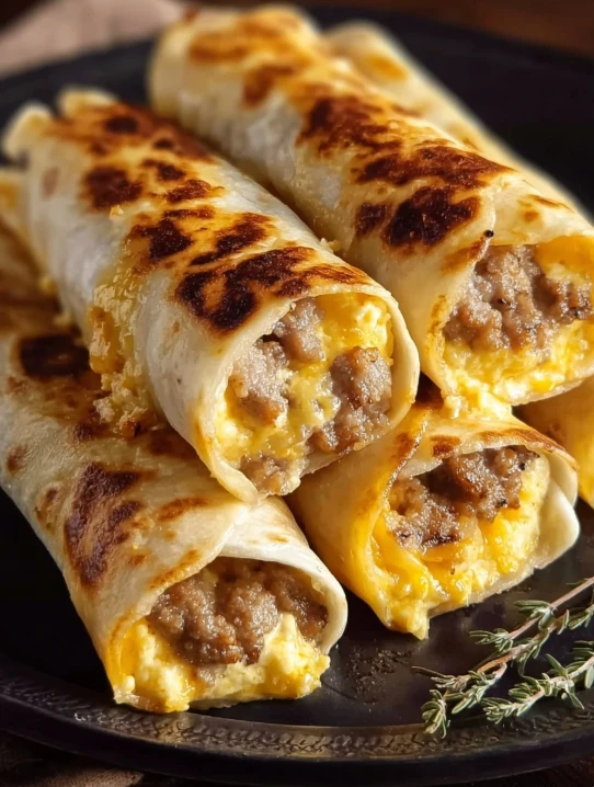 Sausage Egg and Cheese Breakfast Roll-Ups Recipe