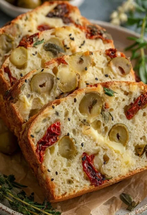 Savory Cheese Olive Bread Recipe Easy Olive Cheese Bread Quick Savory Cheese Bread Homemade Olive Cheese Loaf Best Cheese ...