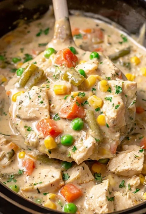 Slow Cooker Chicken Pot Pie Recipe Easy Slow Cooker Chicken Pot Pie Healthy Slow Cooker Chicken Pot Pie Best Chicken Pot P...