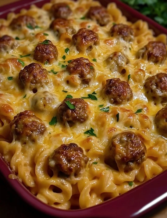 Swedish Meatball Noodle Bake