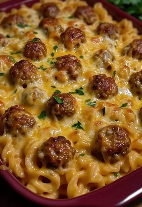 Swedish Meatball Noodle Bake Recipe Easy Swedish Meatball Casserole Homemade Swedish Meatball Pasta Bake Best Noodles For ...