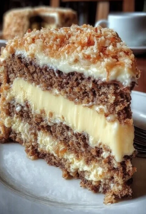 White German Chocolate Cake Cheesecake Recipe Best White German Chocolate Cake With Cheesecake Homemade White German Choco...