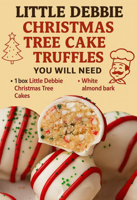 Little Debbie Christmas Tree Cake Truffles (Easy No-Bake Recipe)