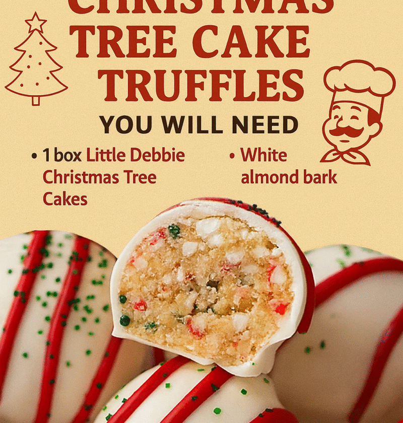Little Debbie Christmas Tree Cake Truffles (Easy No-Bake Recipe)