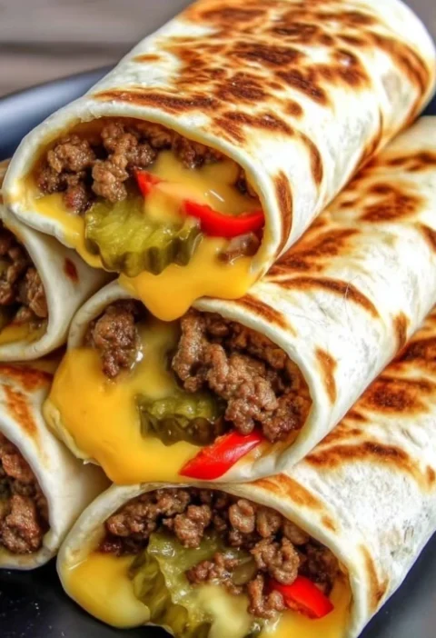 Best Air Fryer Cheeseburger Wraps Recipe Easy Cheeseburger Wraps Air Fryer Method Low Carb Air Fryer Cheeseburger Wraps Ke...