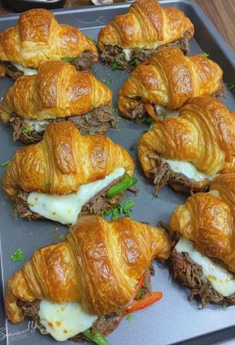 Best Cheesesteak Croissant Recipe Easy Mom’s Cheesesteak Rolls Homemade Cheesesteak Croissant Rolls Classic Cheesesteak ...