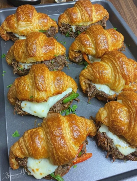 Best Cheesesteak Croissant Recipe Easy Mom’s Cheesesteak Rolls Homemade Cheesesteak Croissant Rolls Classic Cheesesteak ...