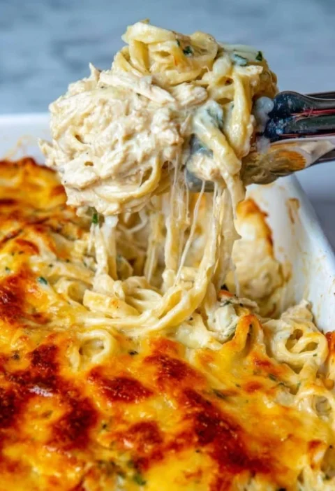 Best Creamy Chicken Tetrazzini Recipe Easy Homemade Chicken Tetrazzini Gluten-free Chicken Tetrazzini Recipe Low-fat Cream...