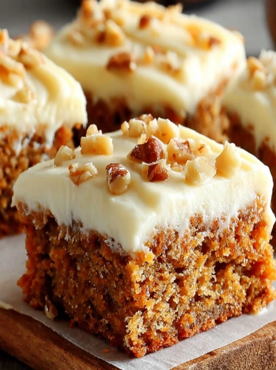 Midwest Country Carrot Cake Bars with Cream Cheese Frosting