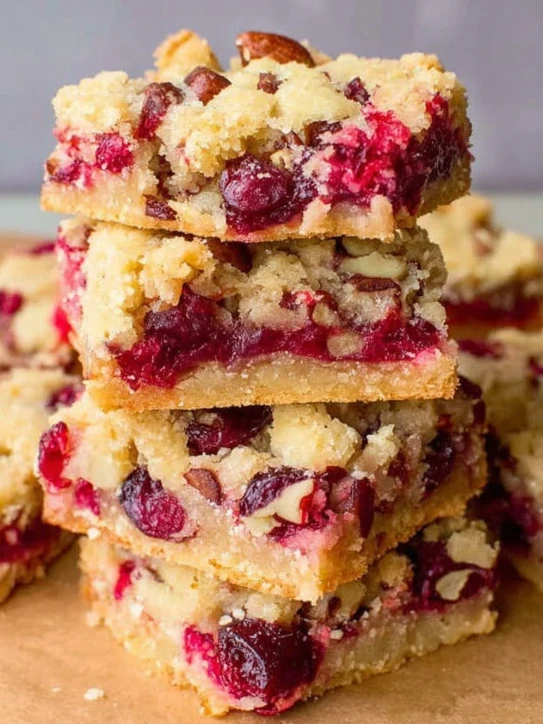 Buttery Cranberry Shortbread Bars — crisp edges, soft centers