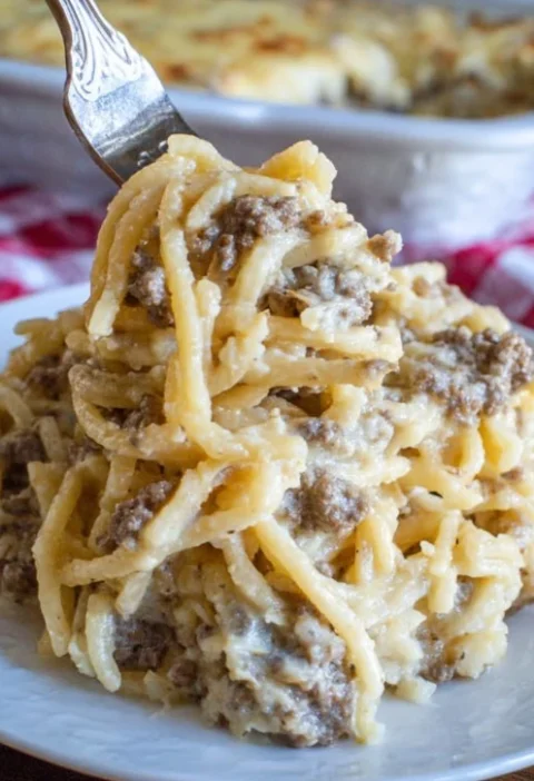 Cheeseburger Tetrazzini Recipe Easy Cheeseburger Tetrazzini Bake Homemade Cheeseburger Tetrazzini Best Cheeseburger Tetraz...