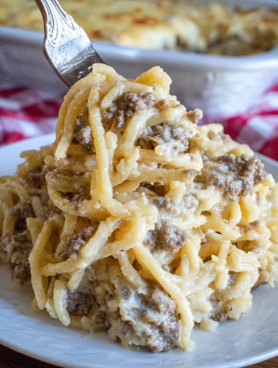 Cheeseburger Tetrazzini Recipe Easy Cheeseburger Tetrazzini Bake Homemade Cheeseburger Tetrazzini Best Cheeseburger Tetraz...
