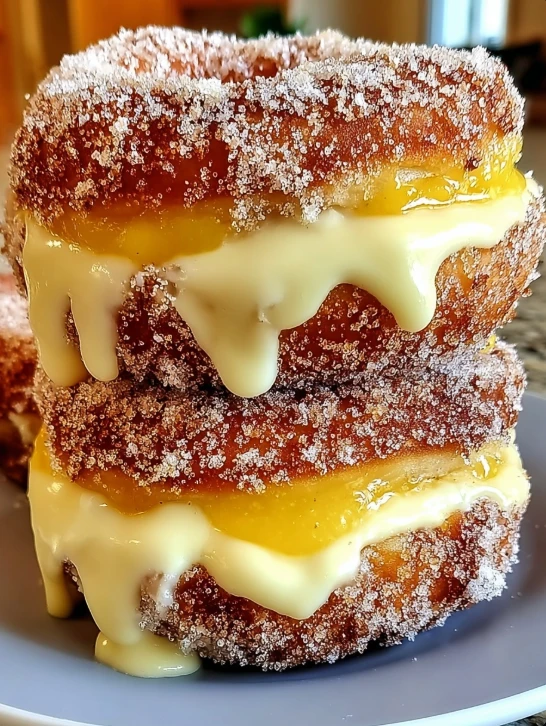 Classic Peach Cobbler Cheesecake Donuts