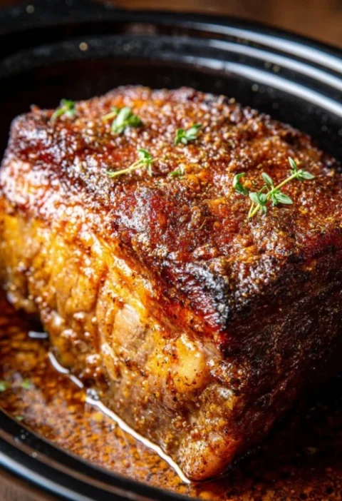Easy 3-ingredient Maple Mustard Pork Roast Slow Cooker Maple Mustard Pork Recipe Best Slow Cooker Pork Roast Recipe Quick ...