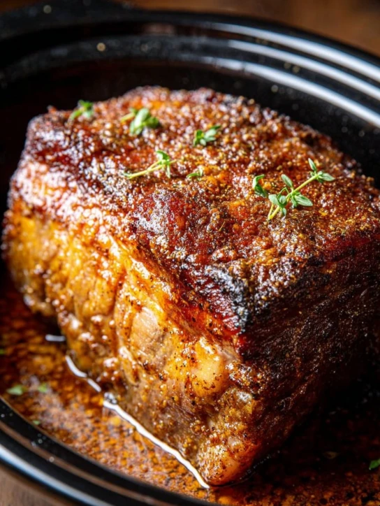 Easy 3-ingredient Maple Mustard Pork Roast Slow Cooker Maple Mustard Pork Recipe Best Slow Cooker Pork Roast Recipe Quick ...