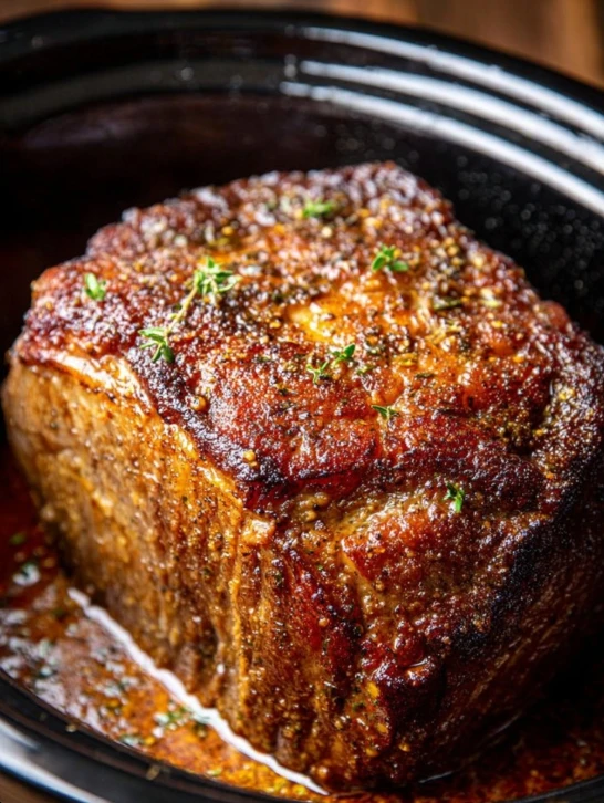 Easy 3-ingredient Maple Mustard Pork Roast Slow Cooker Maple Mustard Pork Recipe Best Slow Cooker Pork Roast Recipe Quick ...