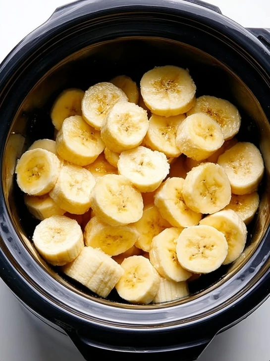 Easy 5-ingredient Banana Foster Pudding Slow Cooker Banana Dessert Recipes Simple Banana Foster In Slow Cooker Low-effort ...